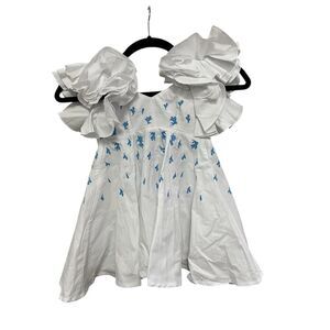 Girls Fanm Mon Galata Linen Dress Size 2 Toddler Formal Embroidered